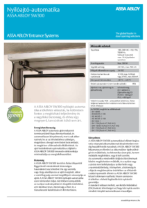 ASSA ABLOY SW300 Slim nyílóajtó-automatikák - általános termékismertető